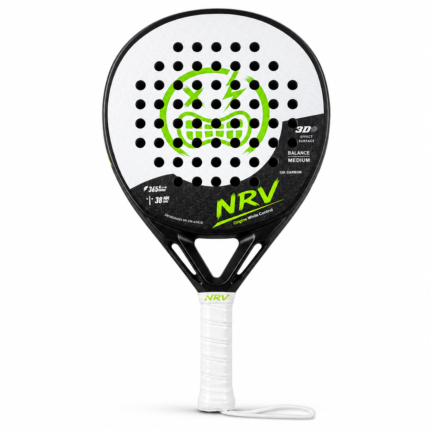 Raquette padel NRV ORIGINE blanc vue 3/4 fond blanc — Origine White Control