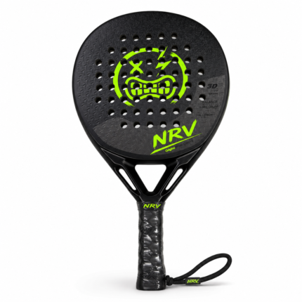 Raquette padel NRV ORIGINE noire vue de face — intermédiaire carbone 12K
