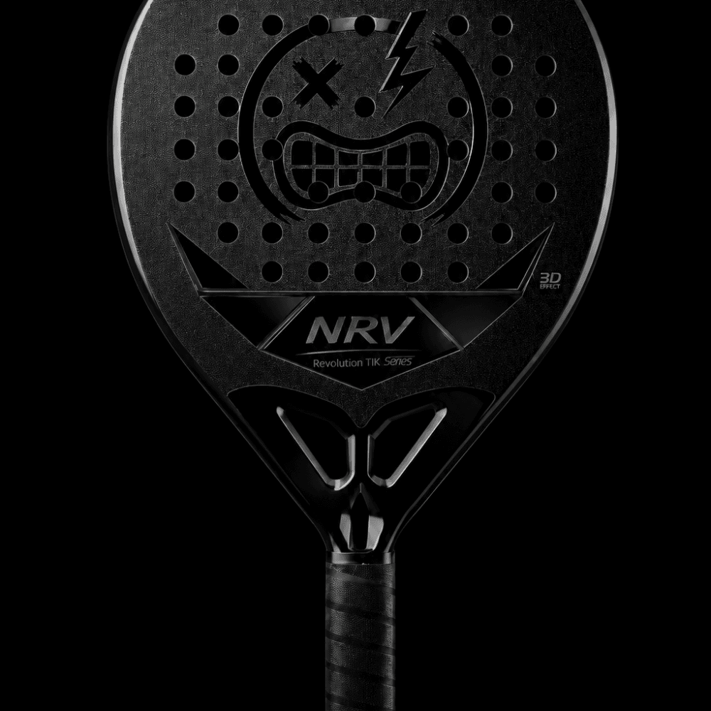 Raquette de padel NRV Phantom noire — face avec trous