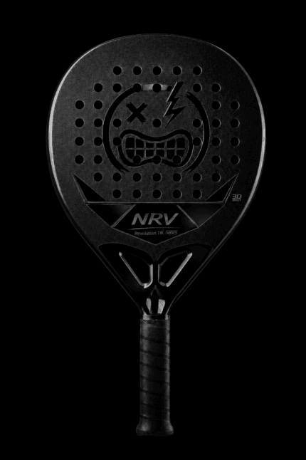 Raquette de padel NRV Phantom noire — face avec trous