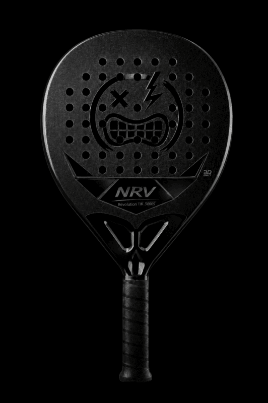Raquette de padel NRV Phantom noire — face avec trous
