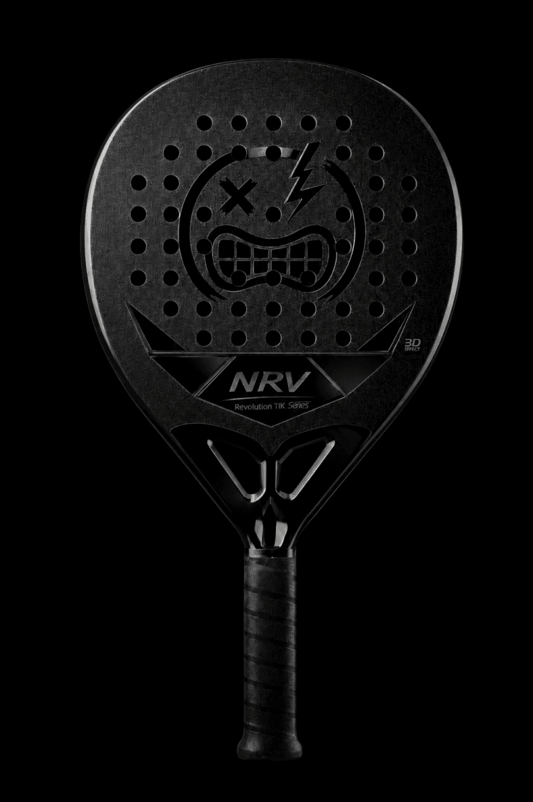 Raquette de padel NRV Phantom noire — face avec trous