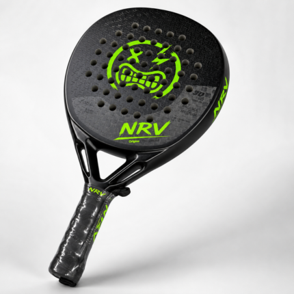 Raquette padel NRV ORIGINE noir vue 3/4 fond blanc — Origine Black Control