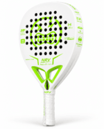 Raquette padel NRV Shadow Pro Series blanche et verte, vue 3/4