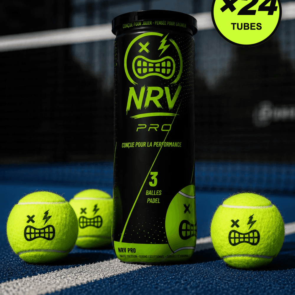 NRV PRO — Balles de Padel · Carton de 24 tubes